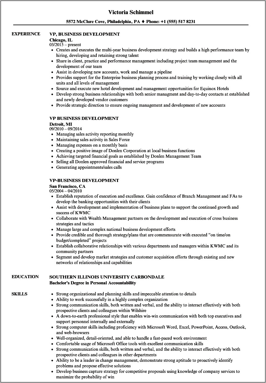 Resume Sample Of Vp Of Institutional Advancemnet