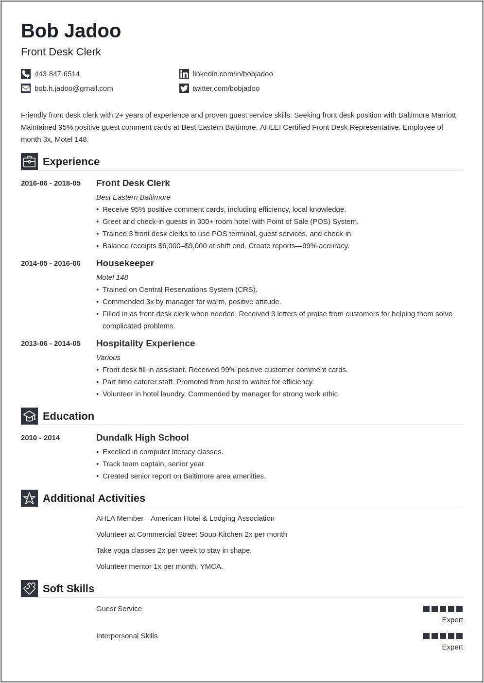 Resume Samples For Tourism Sector