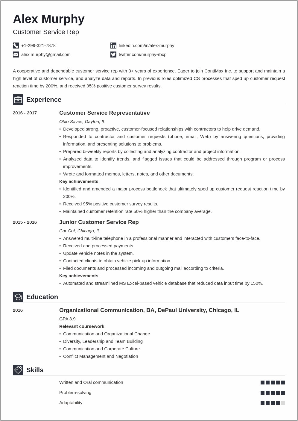 Resume Showing Current Courses Examples