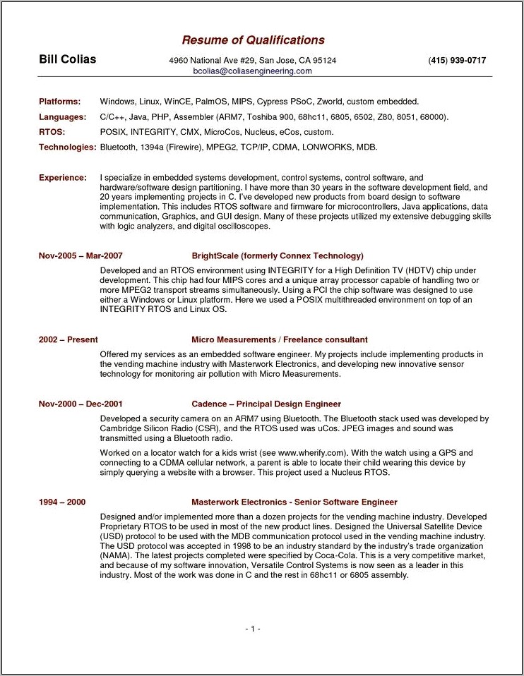 Resume Skills And Qualifications Section