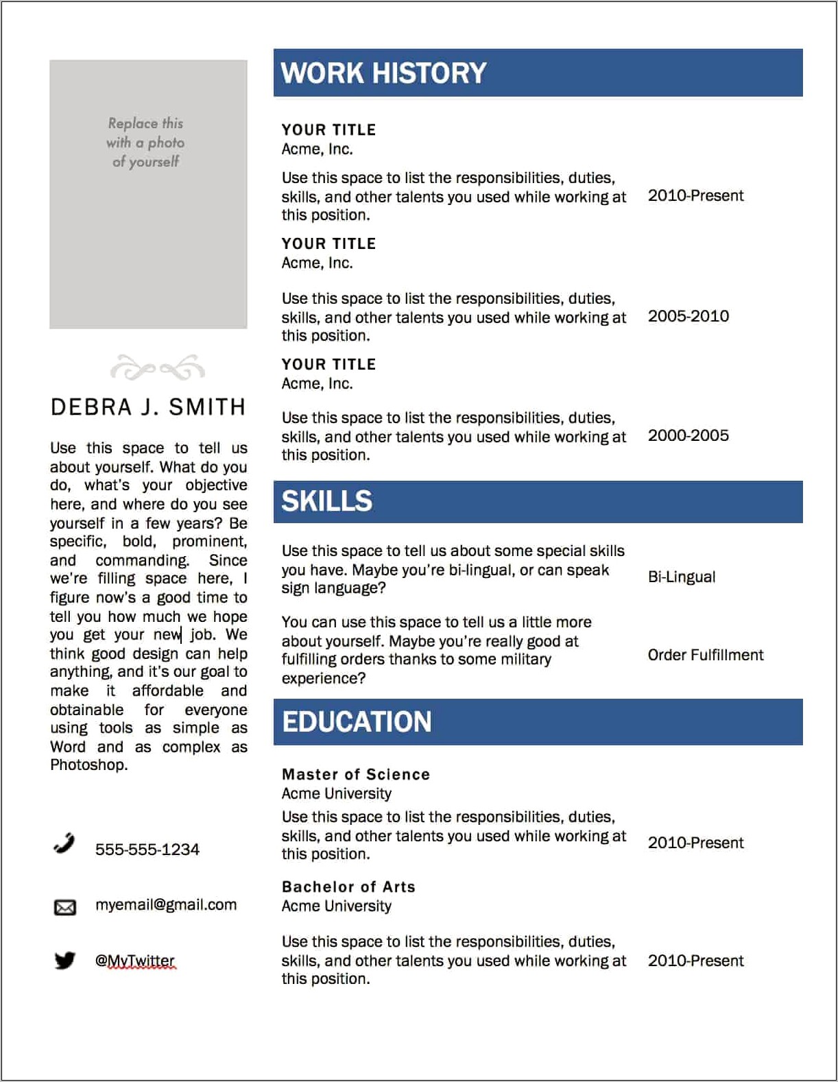 Resume Skills Section Microsoft Office