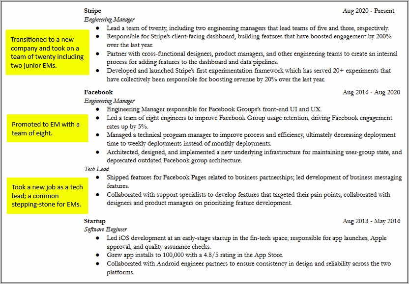 Resume Summary Examples Engineitng Manager