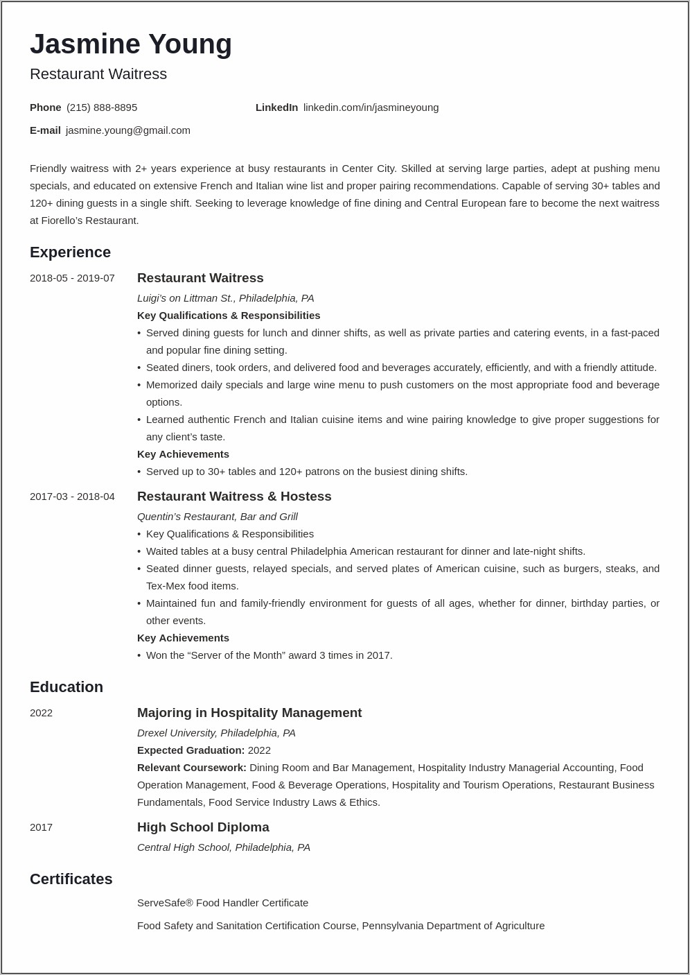 Resume Summary Examples For Teens