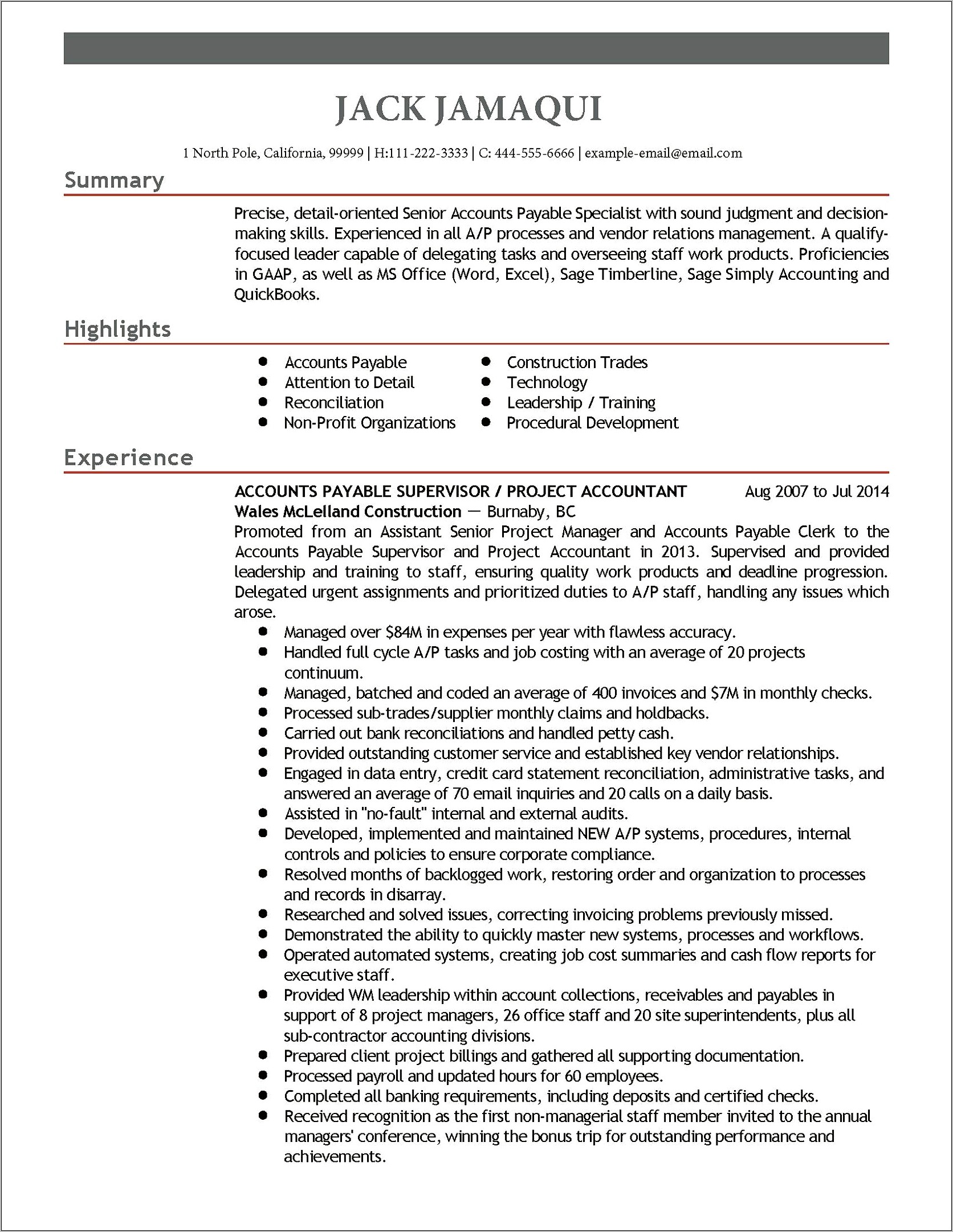 Resume Summary Examples Nonprofit Leaders