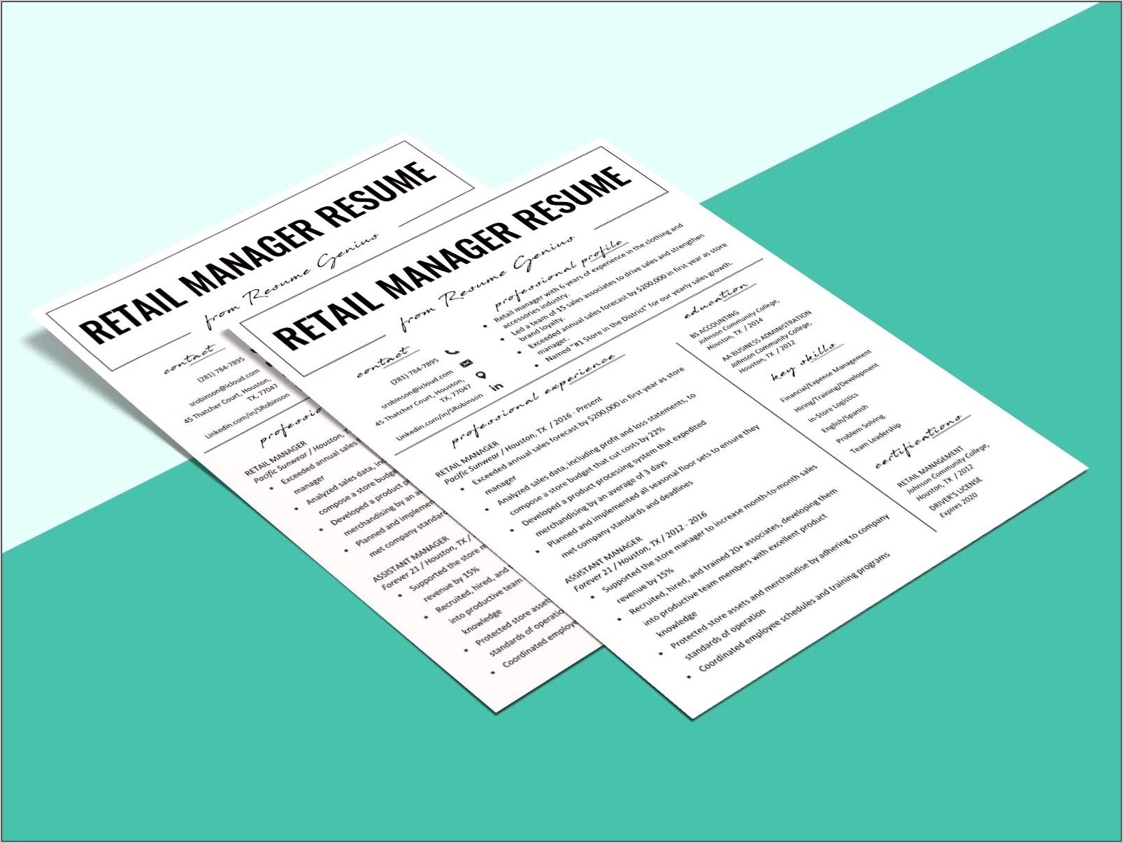 Retail Manager Resume Template Free