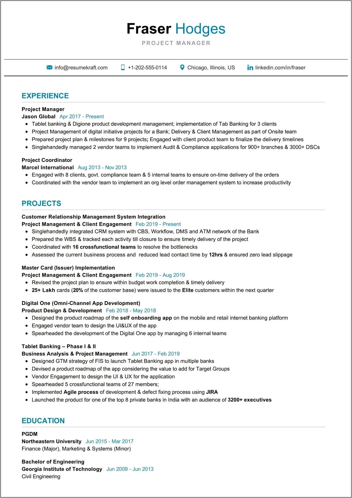 Retail Operations Project Manager Resume