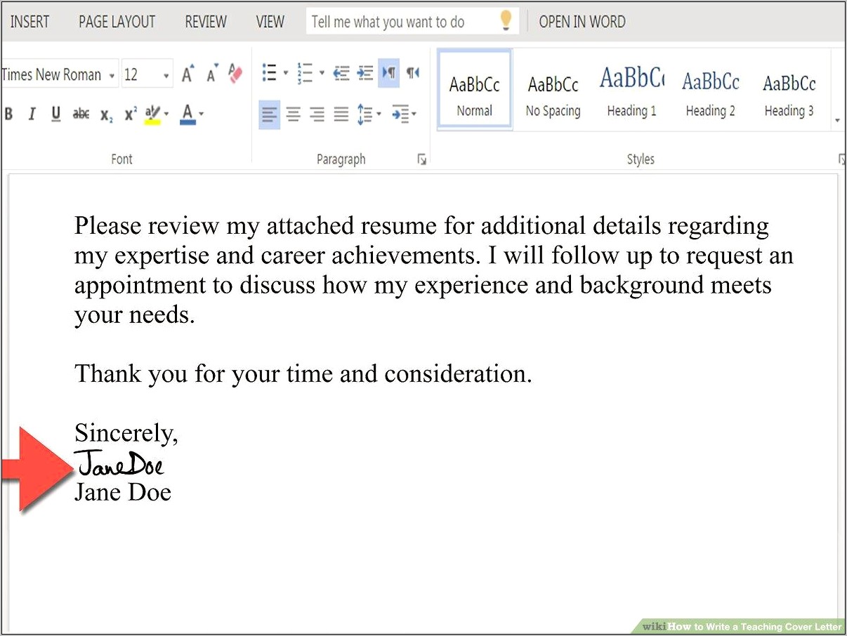 Sample Email Of Sending Resume