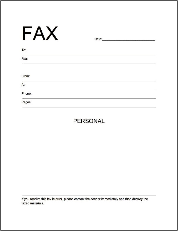 Sample Fax Cover Letter Resume