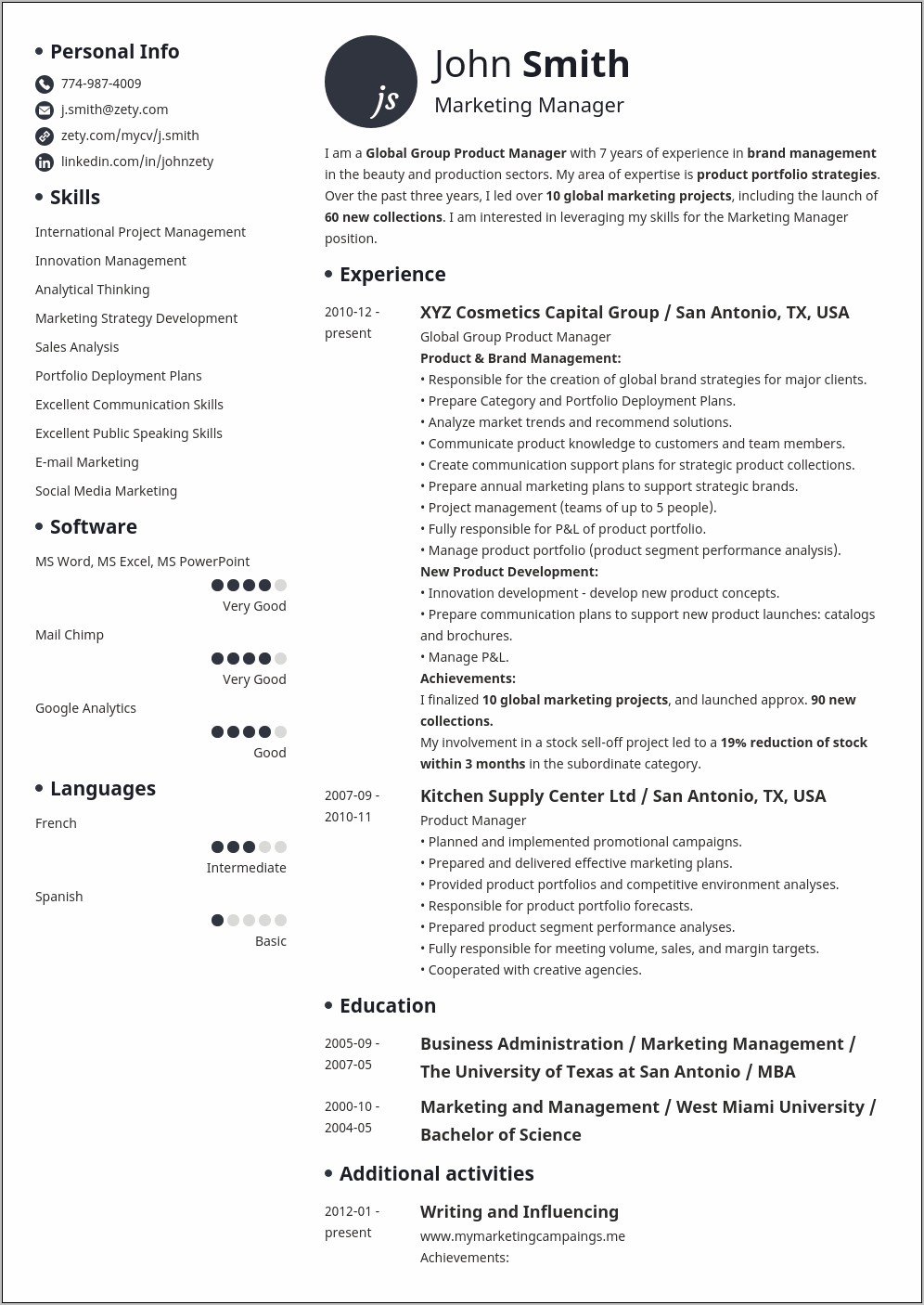Sample Of Resume With Education