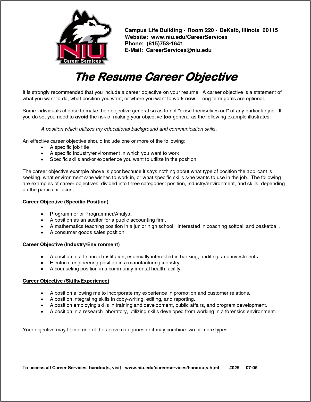 Sample Of Simple Resume Objectives
