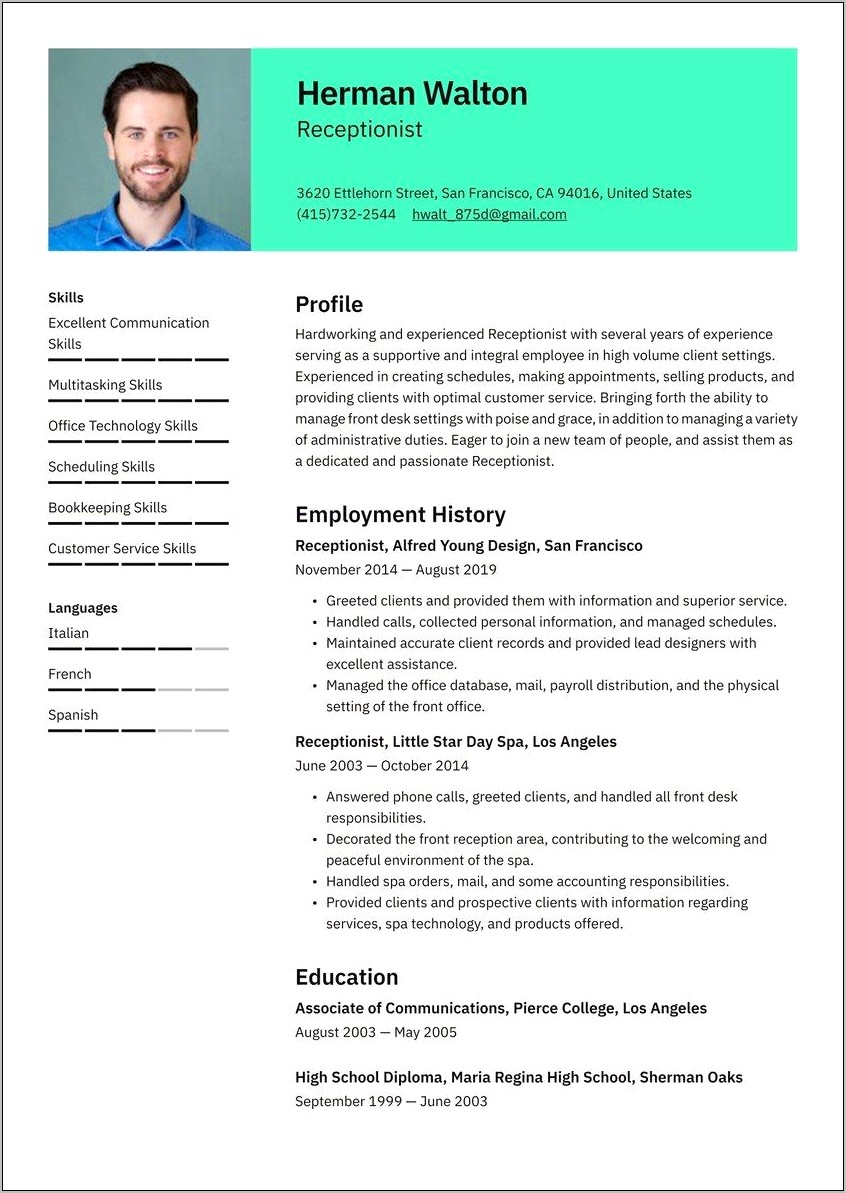 Sample Resume For Answering Service