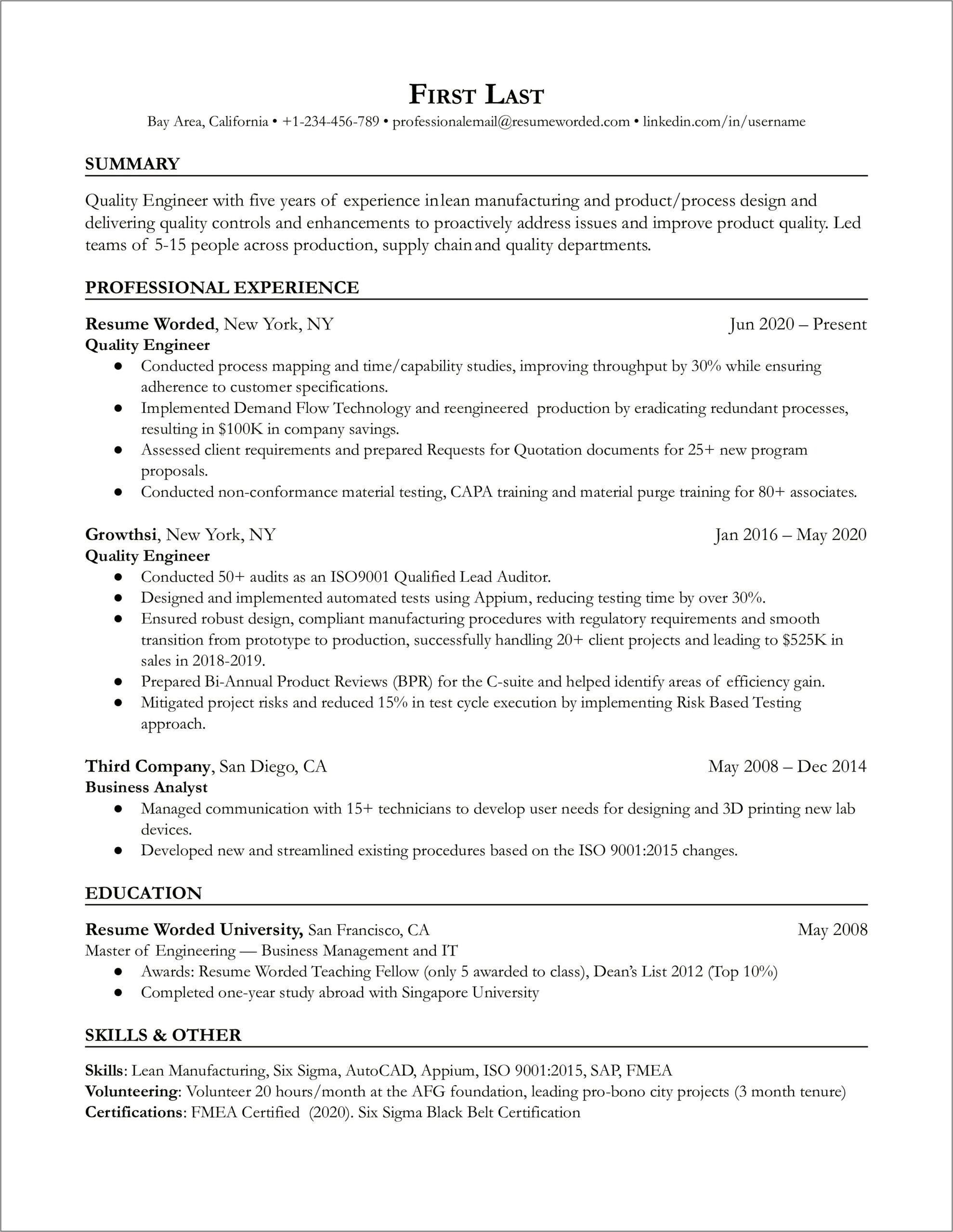 Sample Resume For Material Specialist