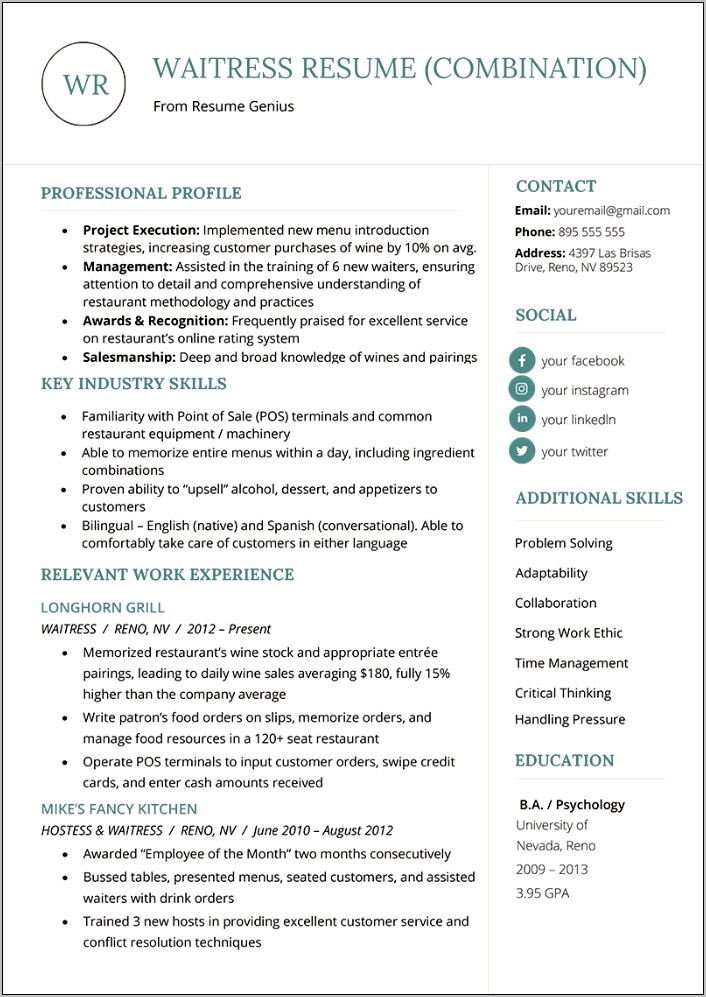 Sample Resume Skills Profile Examples