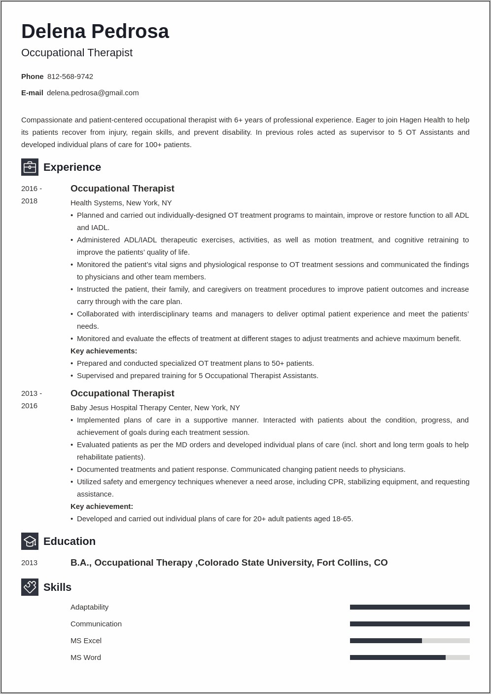 Sample Resume With Fieldwork Experience