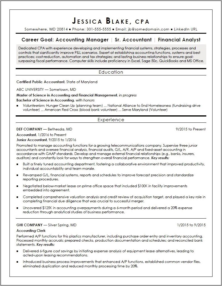 Skills For An Accountant Resume