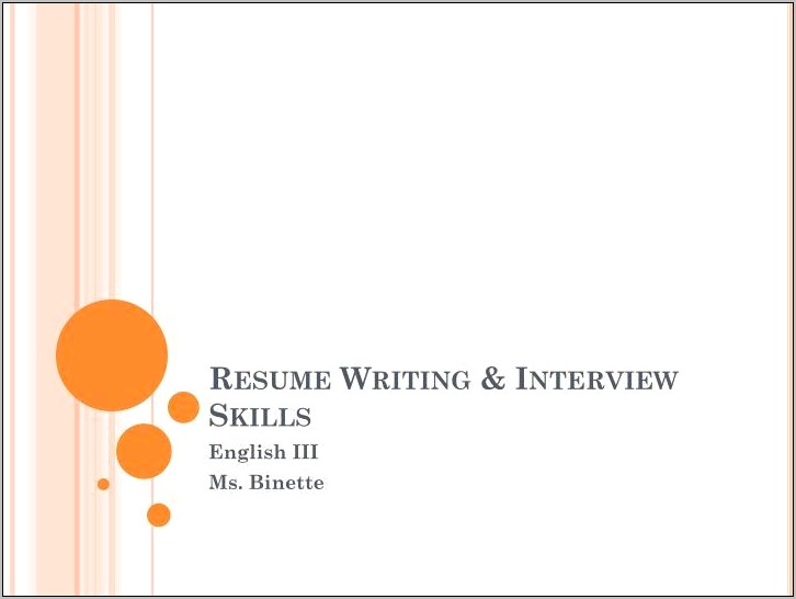 Skills Of A Resume Writer