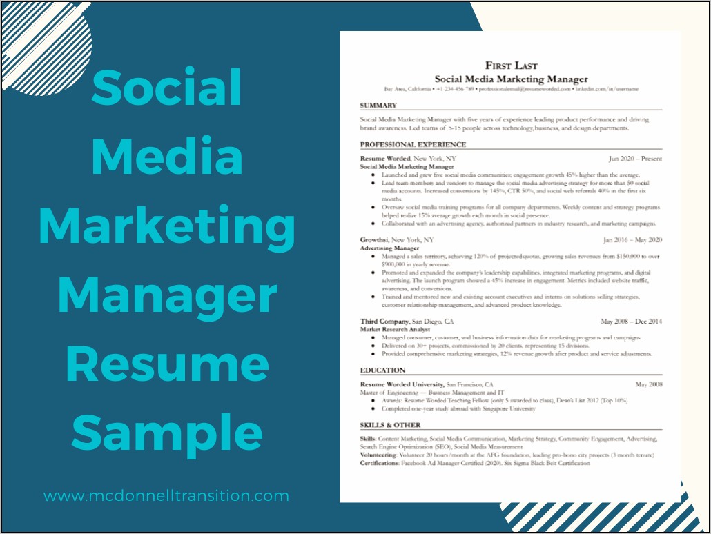 Social Media Marketer Sample Resume