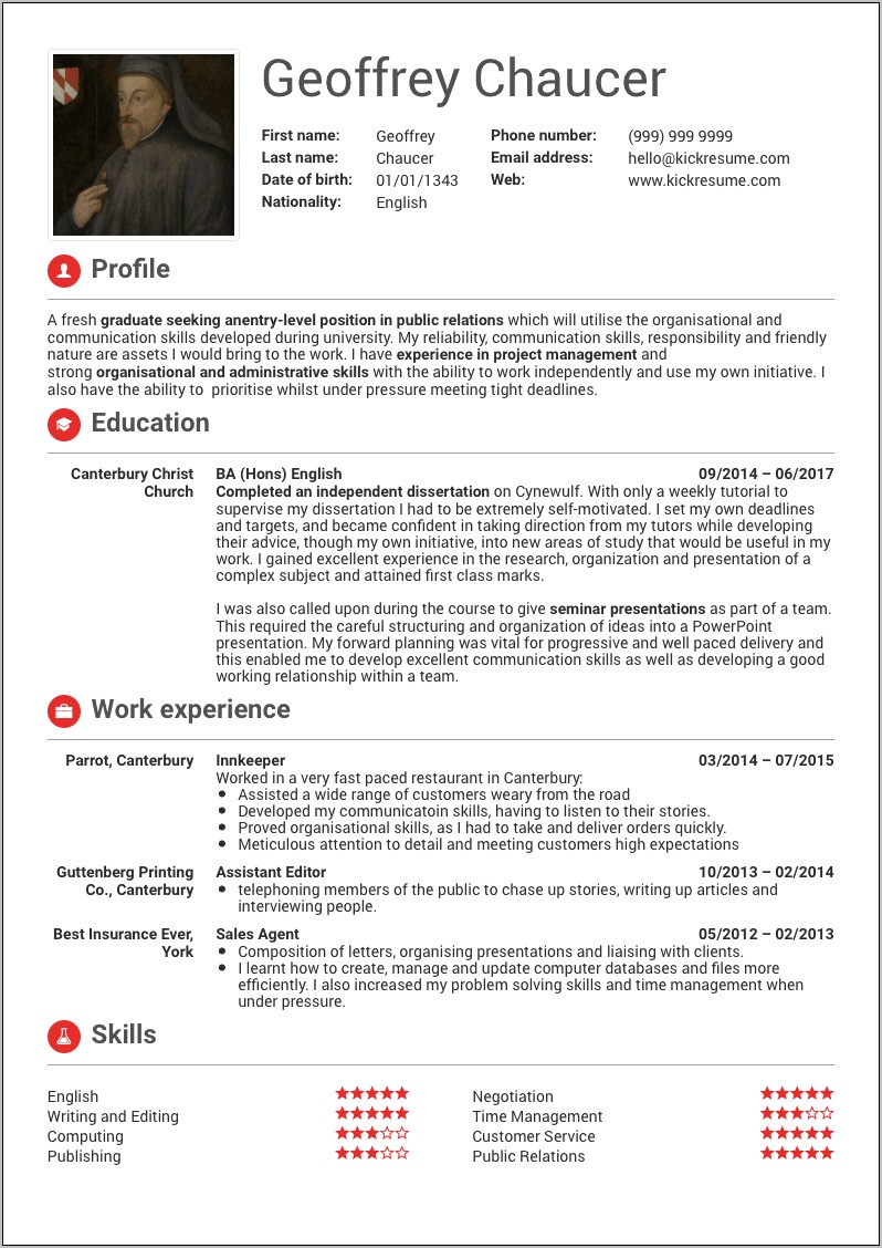 Strong Resume Objective For Student
