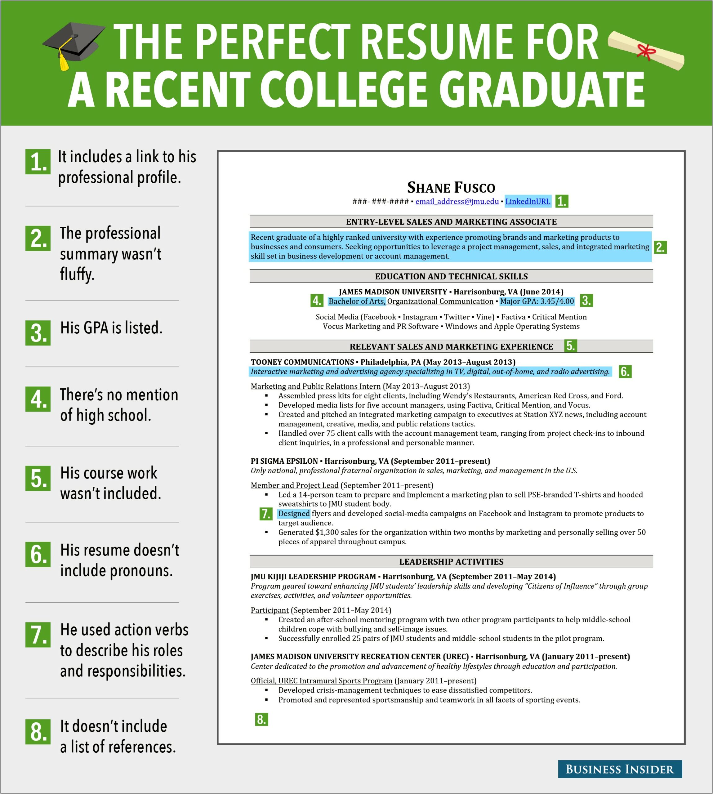 Student Resume Examples College Graduates