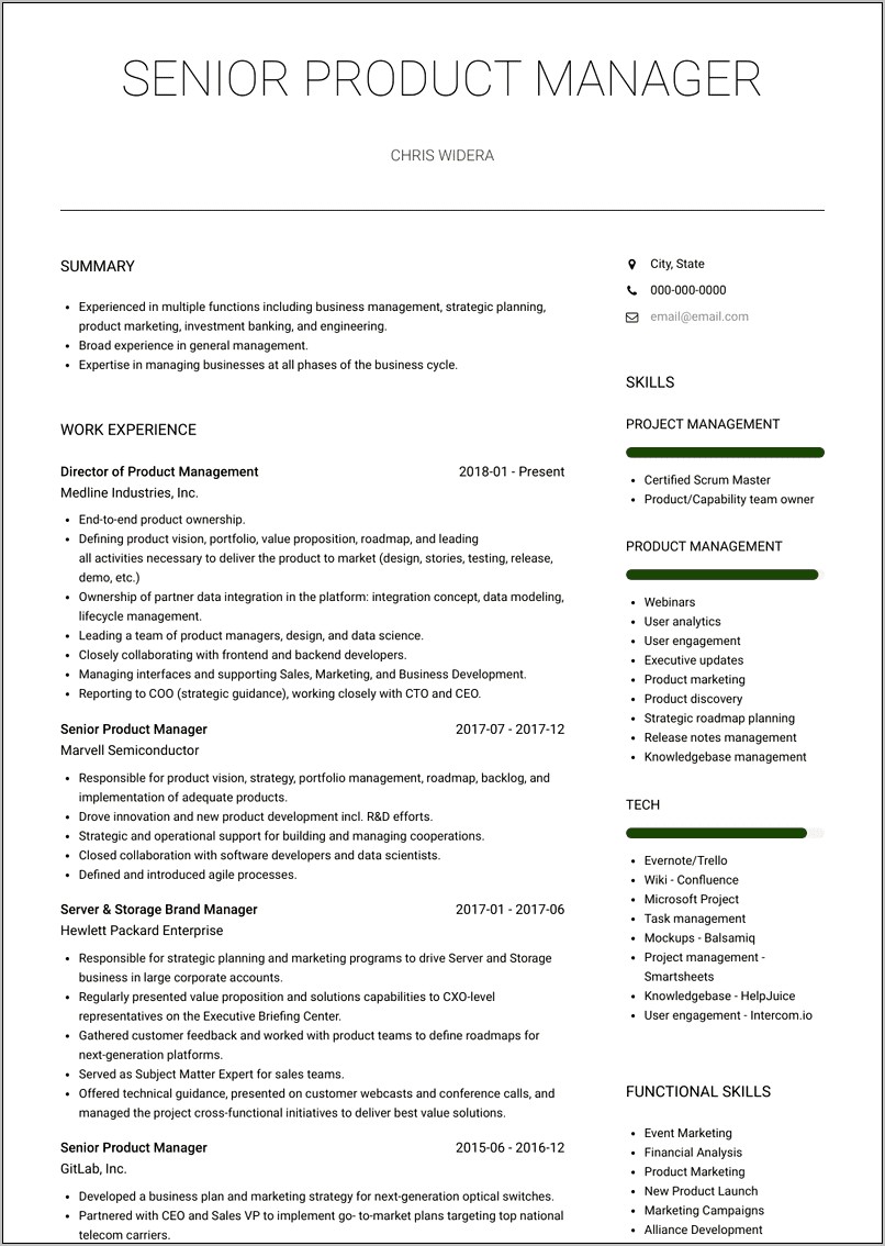 Technical Product Manager Resume Objective