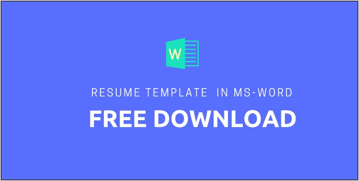 Template For Resume Word Free