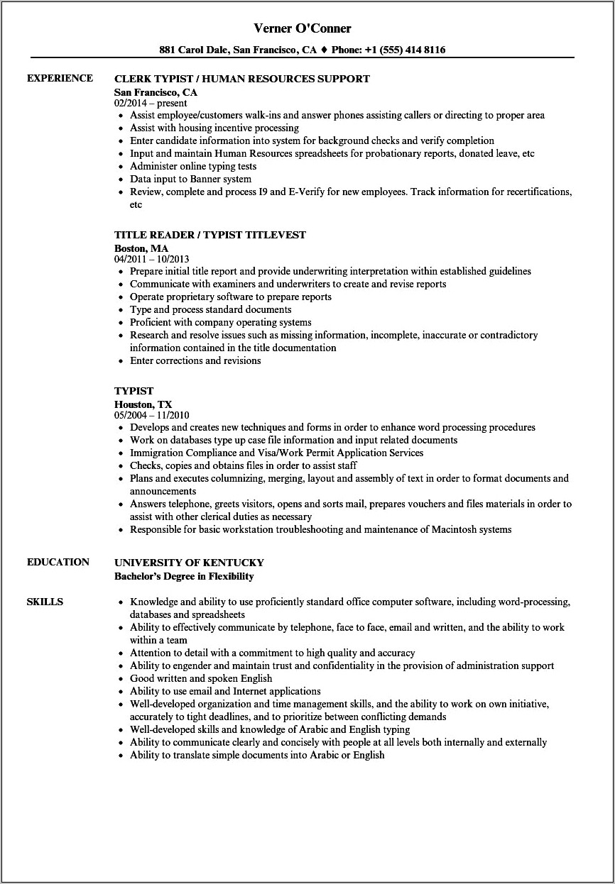 Type Job Description Into Resume