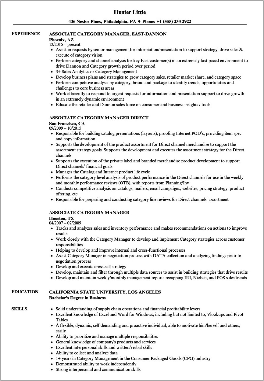 Walmart Assistant Manager Resume Examples