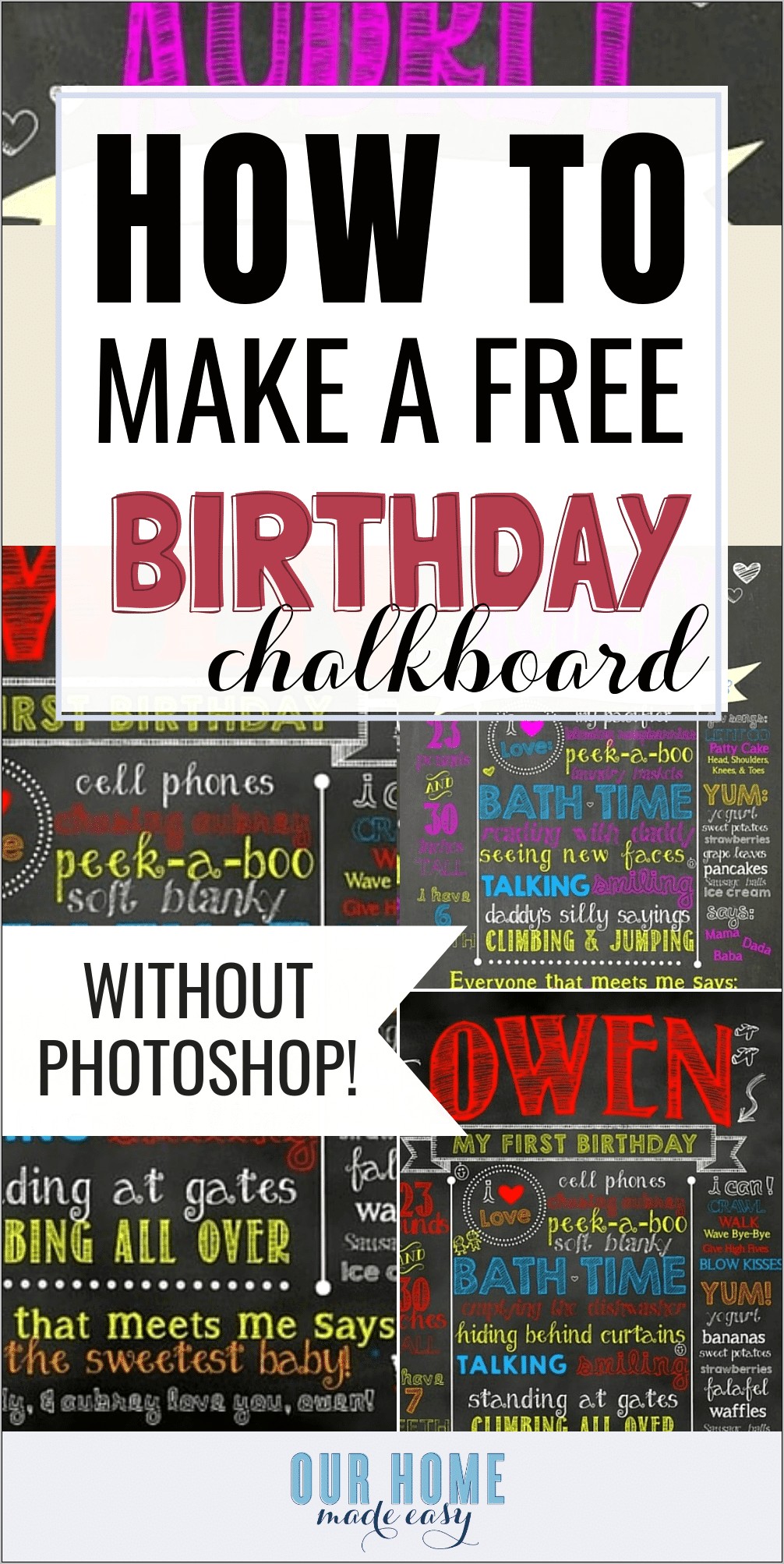 1st Birthday Chalkboard Sign Template Free