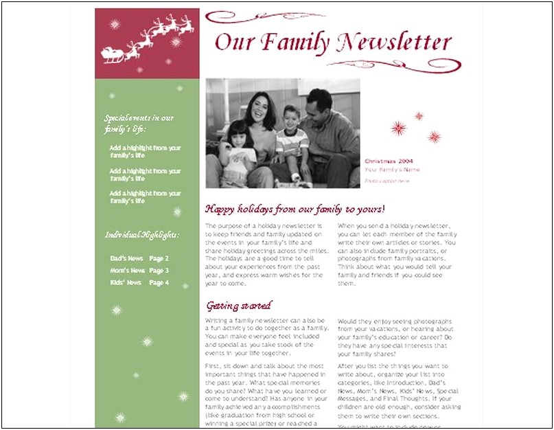 2 Page Newsletter Template Word Free