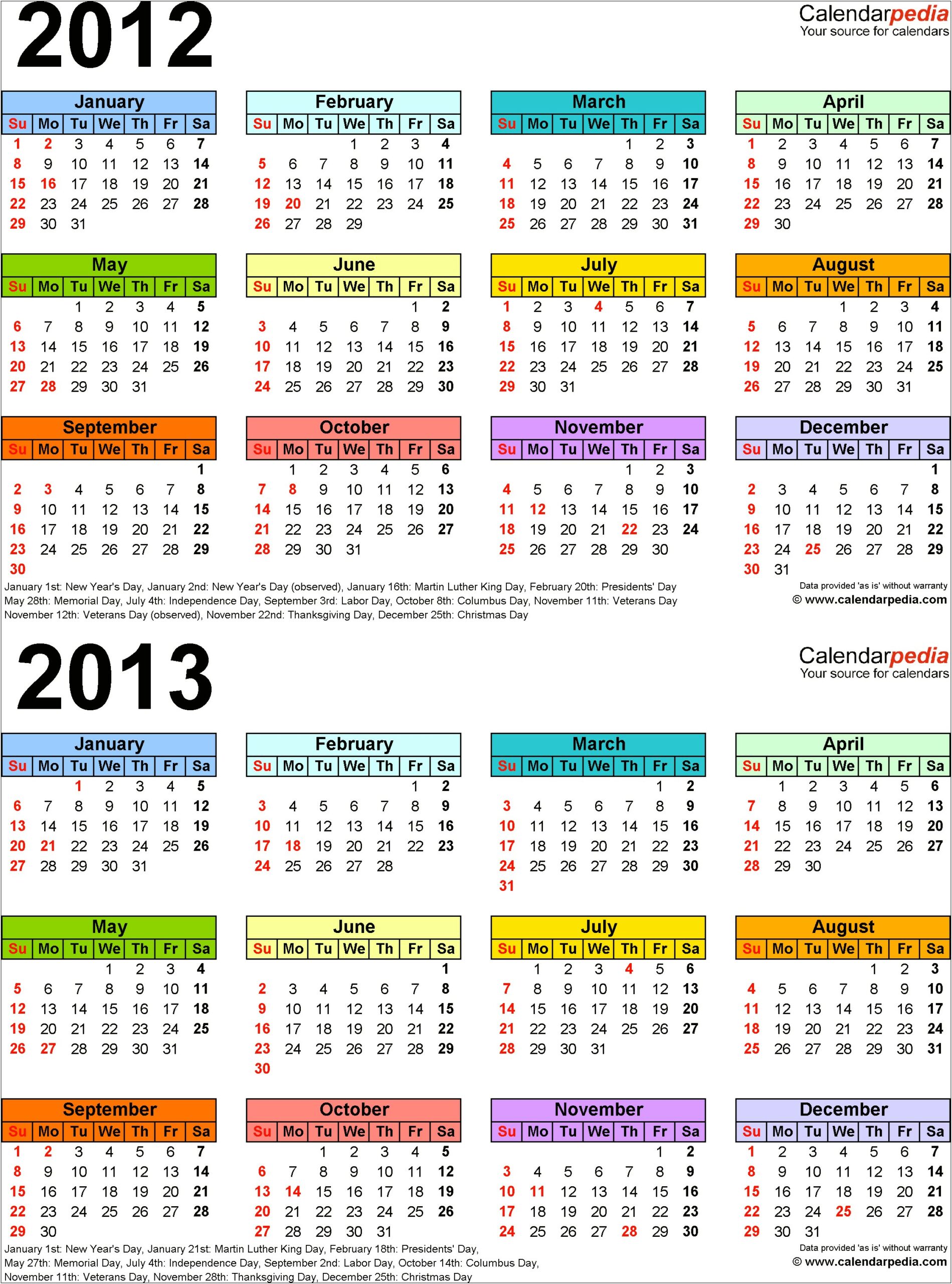 2015 Calendar Planner Free Printable Template