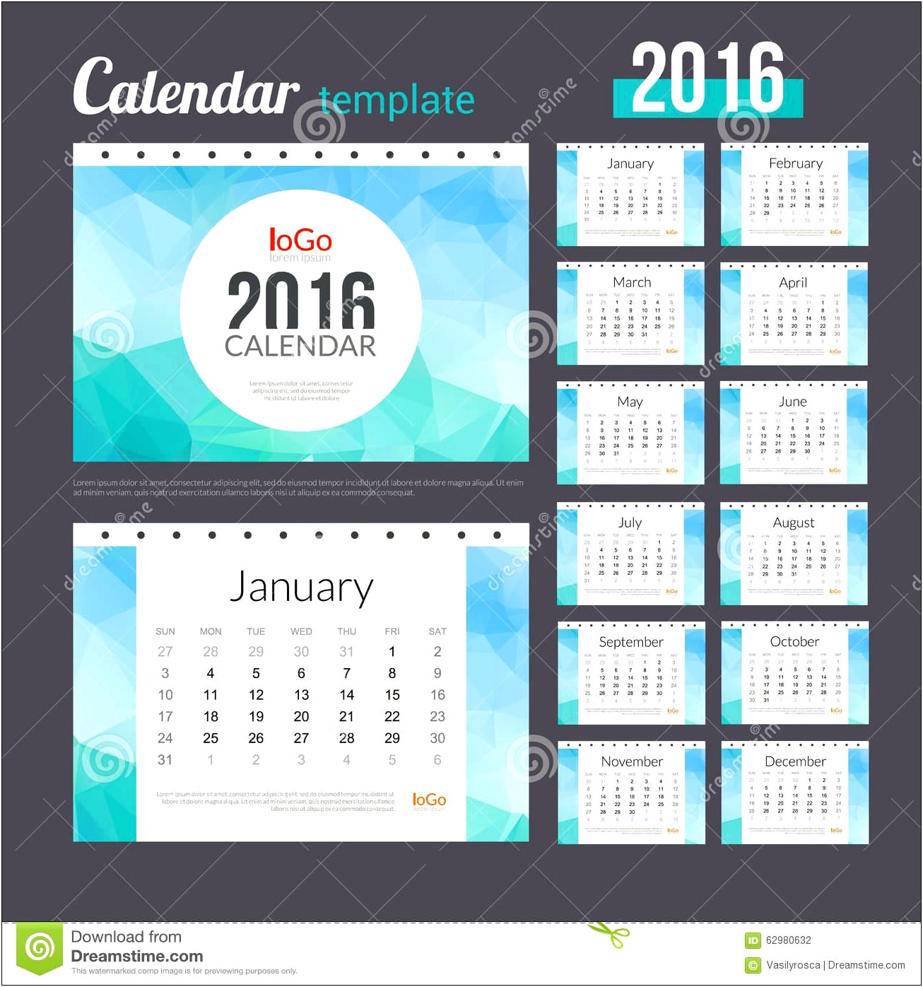 2016 Desk Calendar Template Free Download