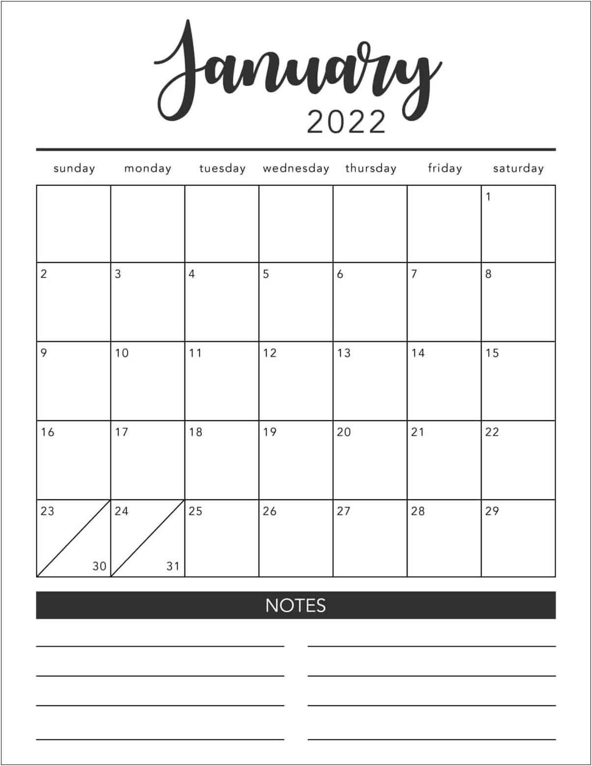 2020 Free Calendar Templates Large Print