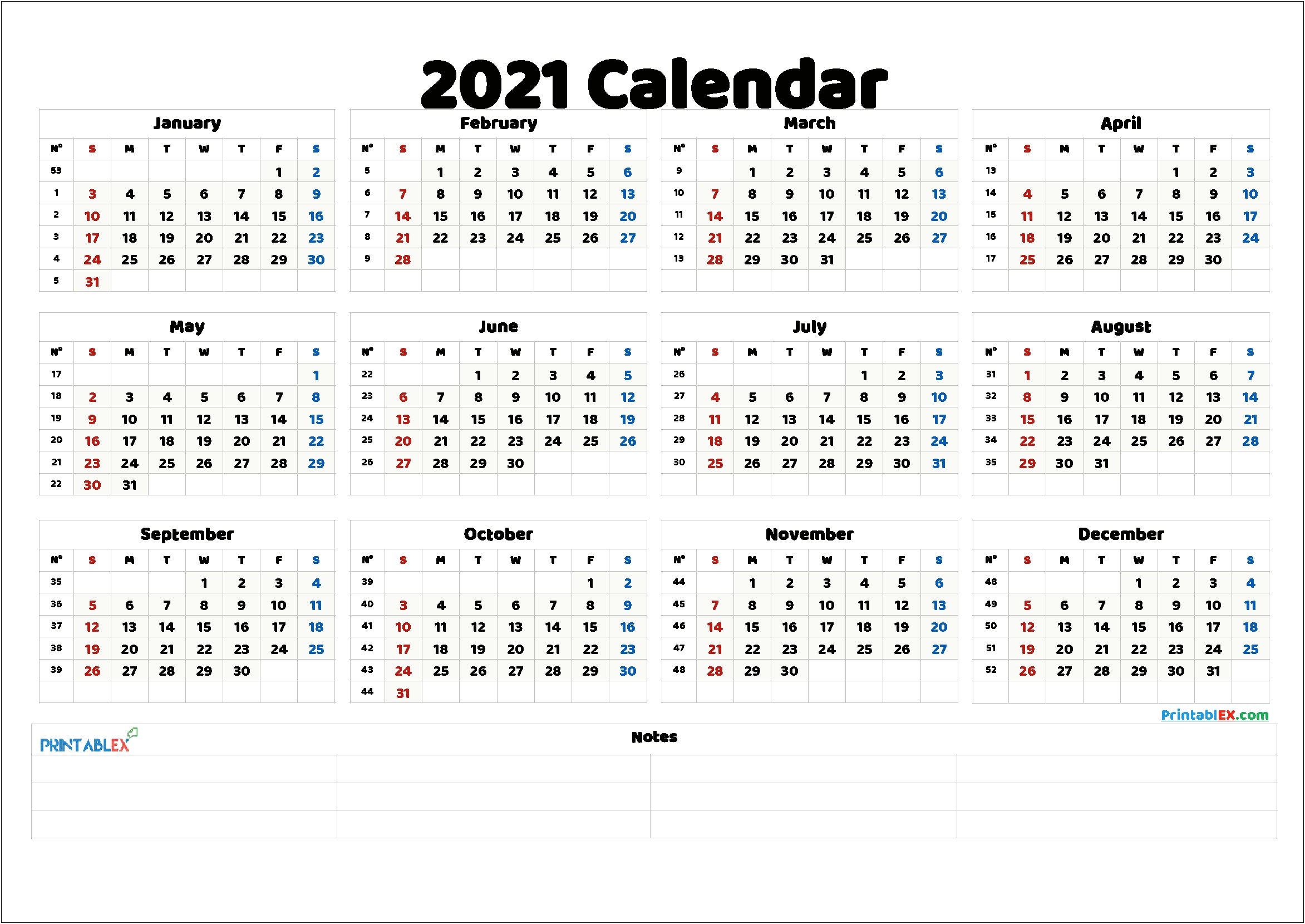 2020 Free Semi Annual Calendar Templates
