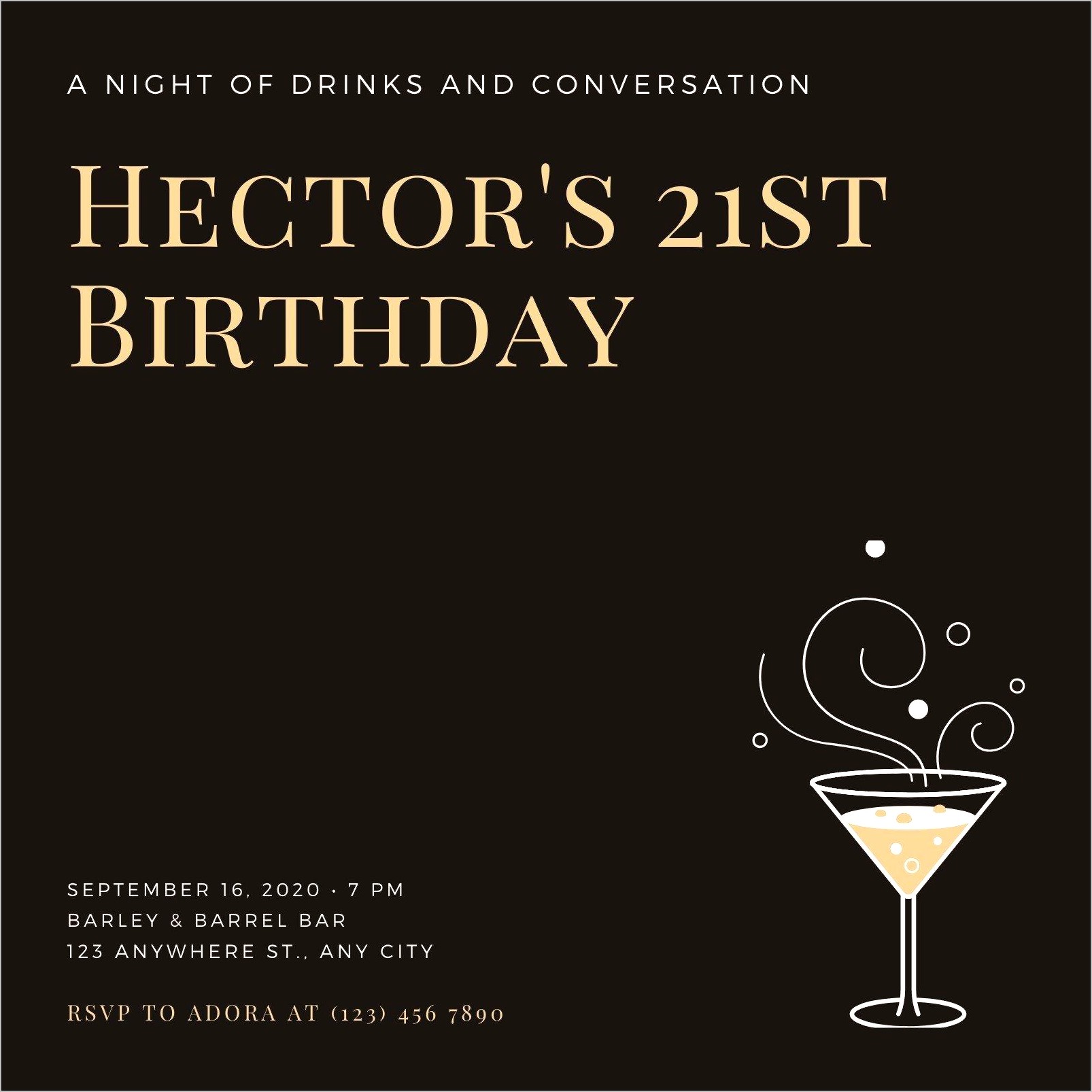 21st Birthday Party Invitations Free Templates