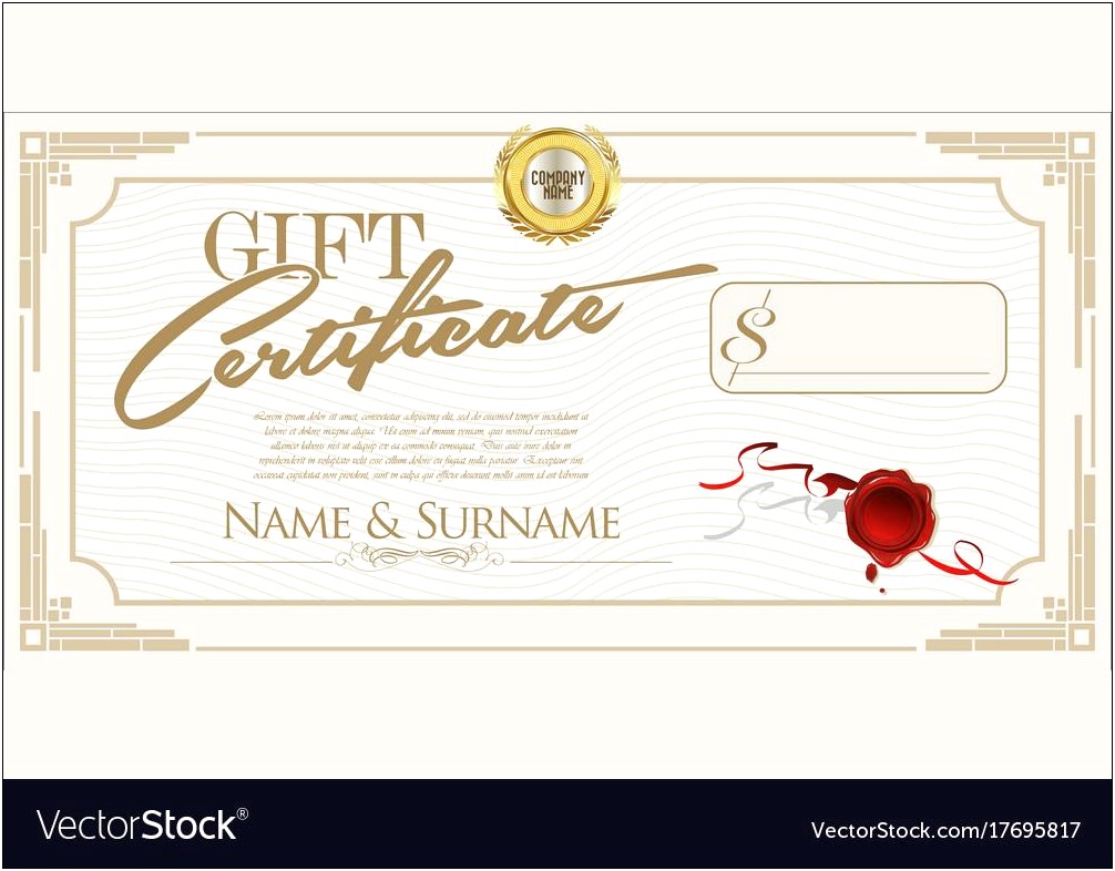 30.00 Gift Certificate Free Template