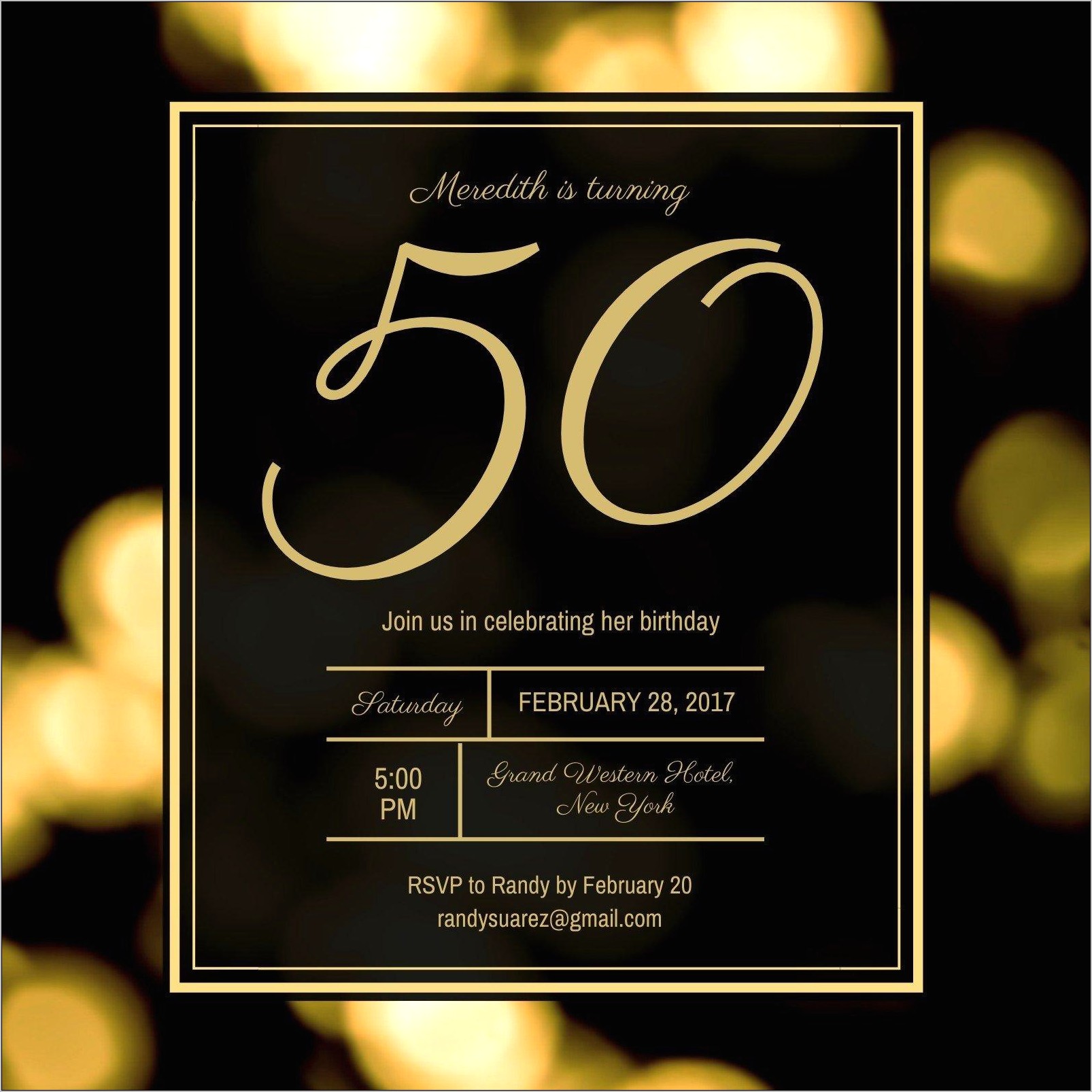 50th Birthday Invitations Free Printable Template