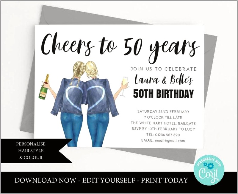 50th Birthday Party Flyer Templates Free