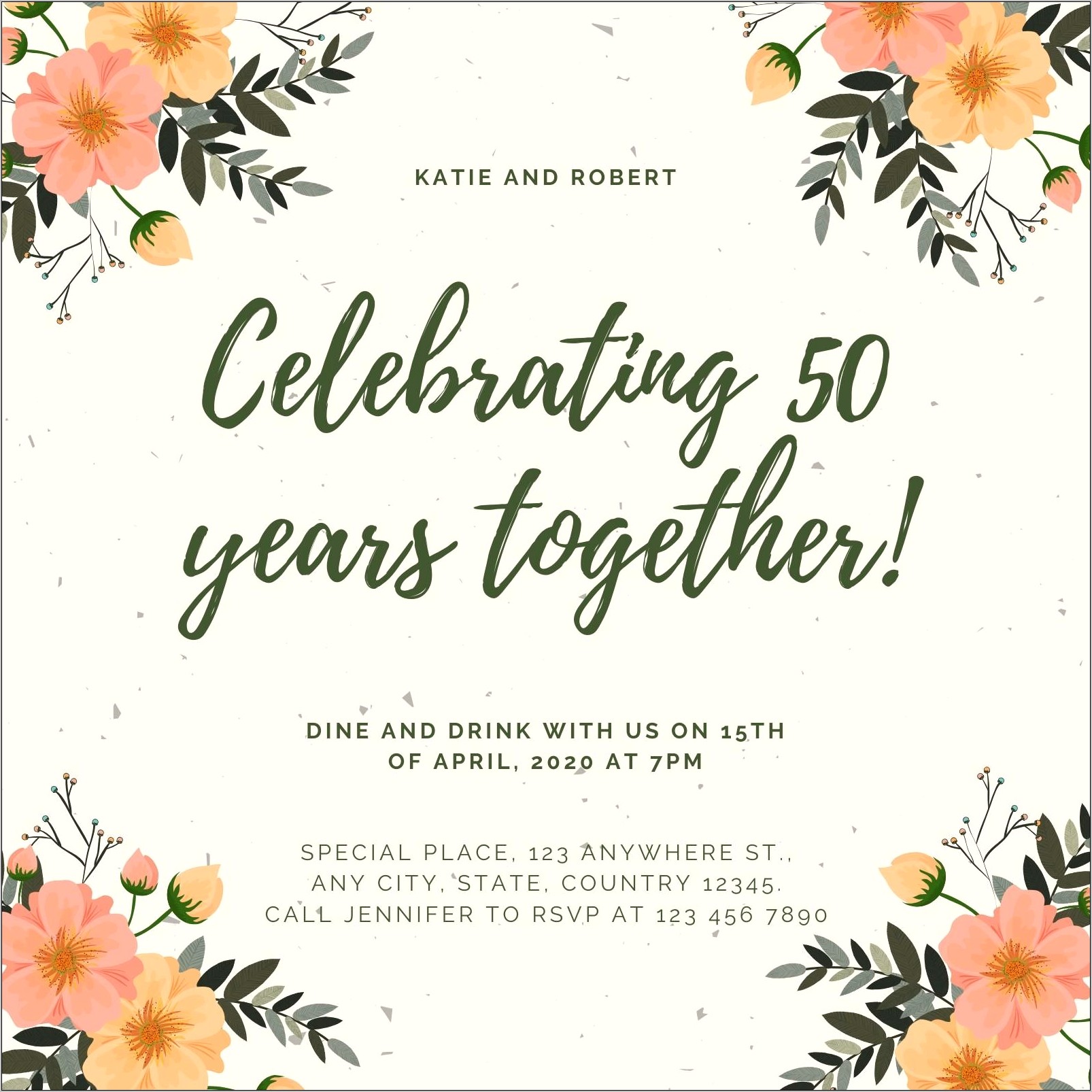 50th Wedding Anniversary Invitations Free Templates