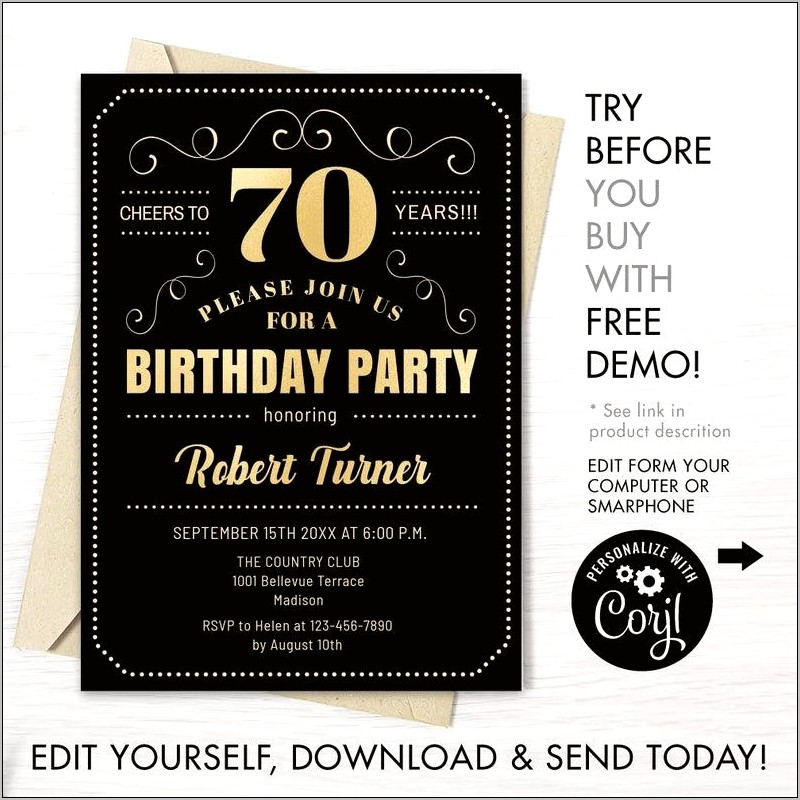 70's Party Invitations Templates Free