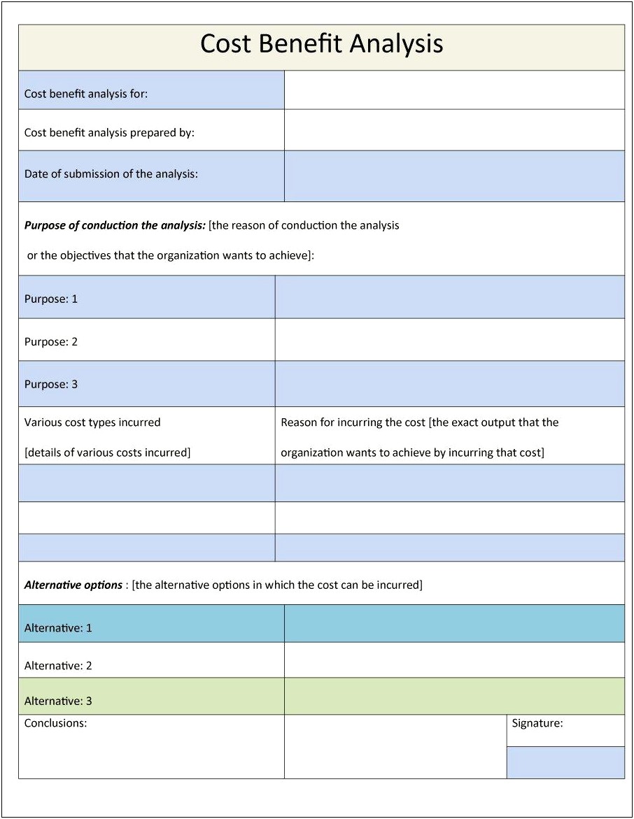 A Free Cost Benefit Analysis Template