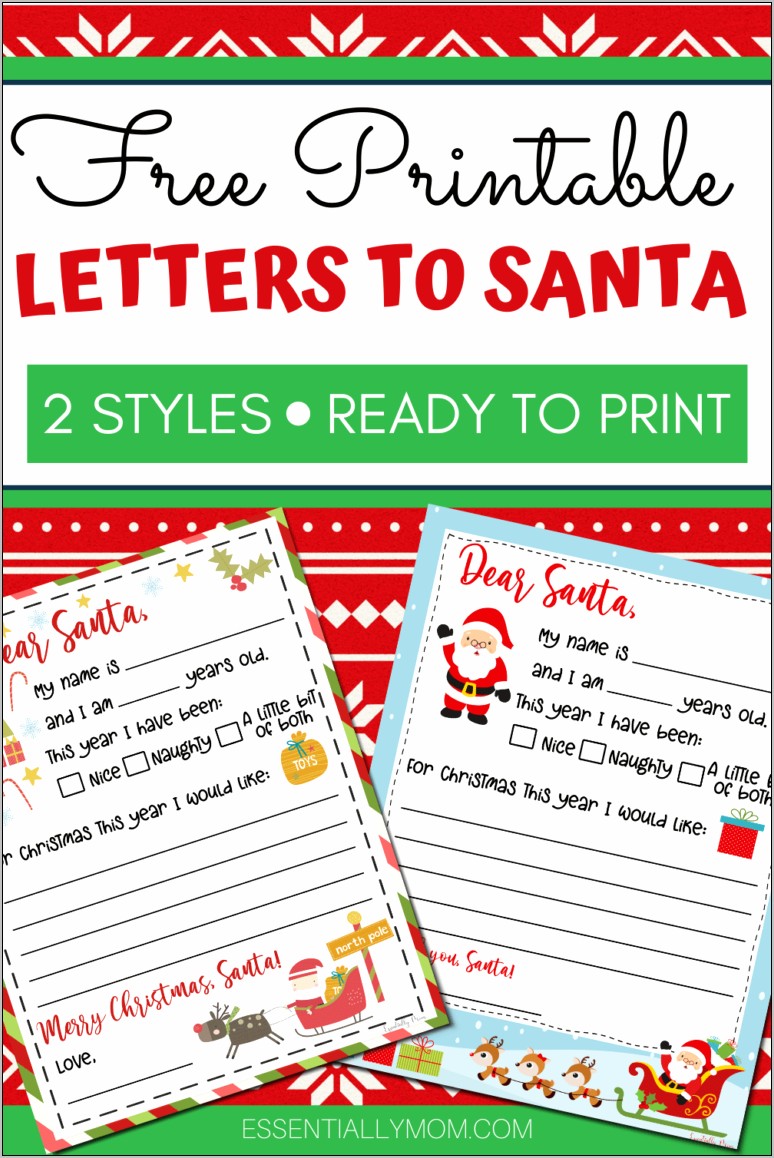 A Letter From Santa Free Template