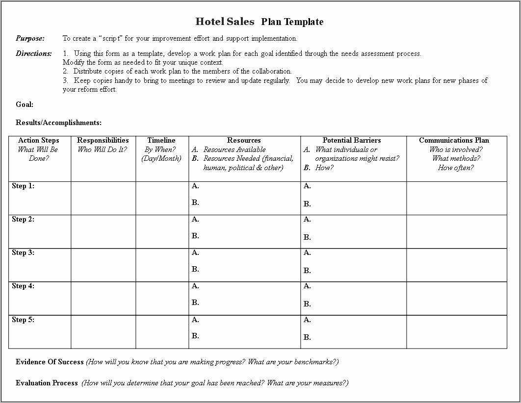 Action Plan Template Excel Free Download