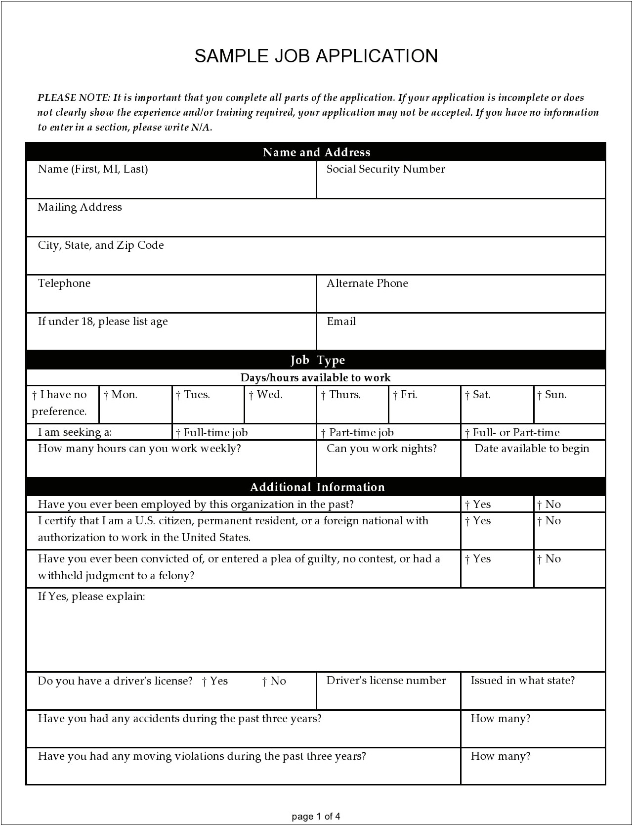 Additional Work Authorization Form Template Free