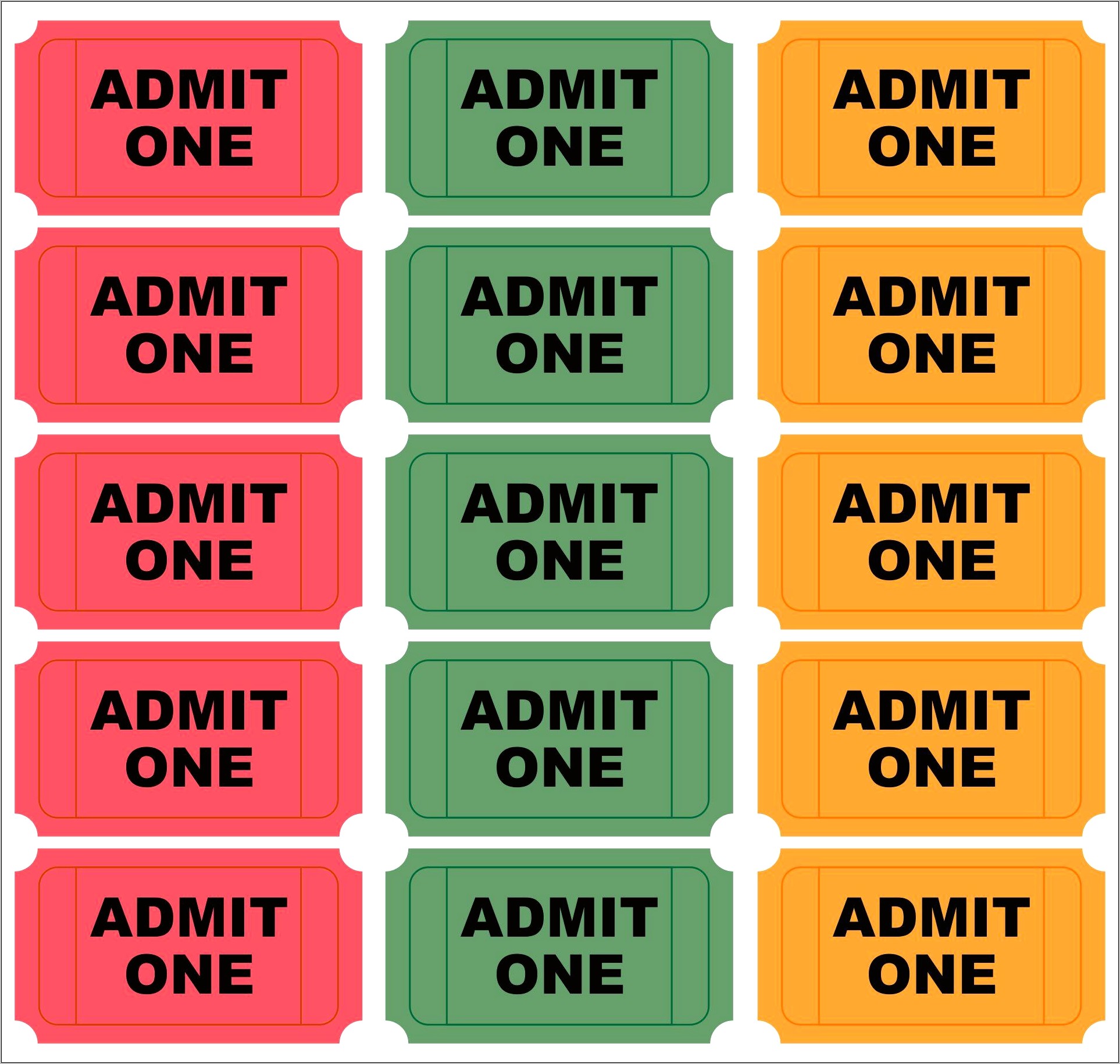 Admit One Ticket Template Free Download