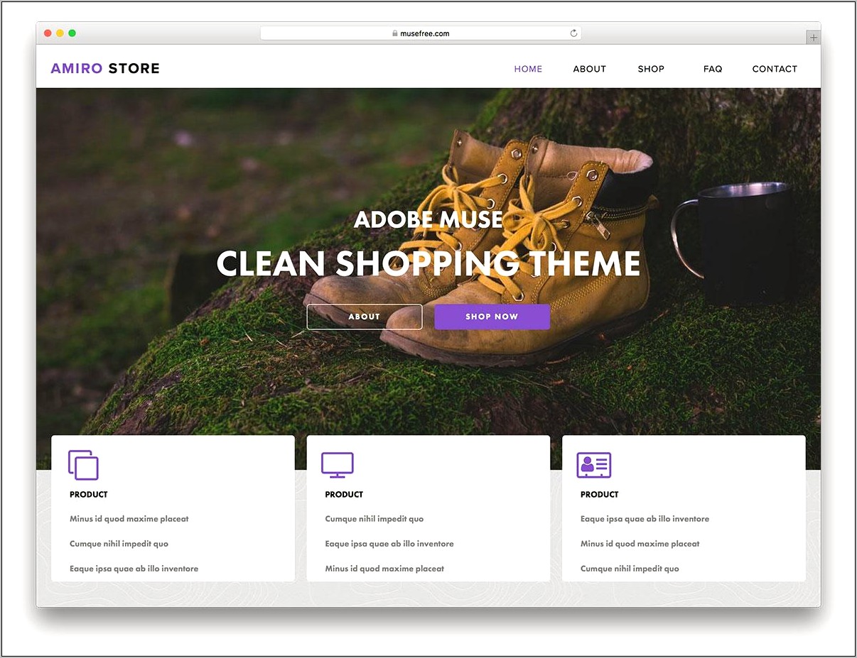 Adobe Muse Online Store Template Free