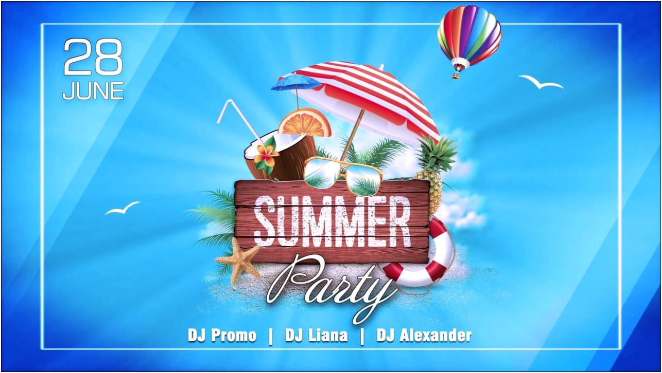 After Affect Summer Party Template Free