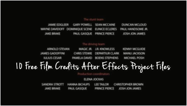 After Effects Movie Credits Template Free