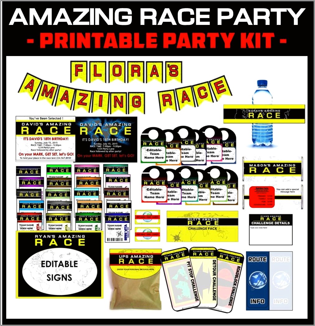 Amazing Race Party Invitation Template Free
