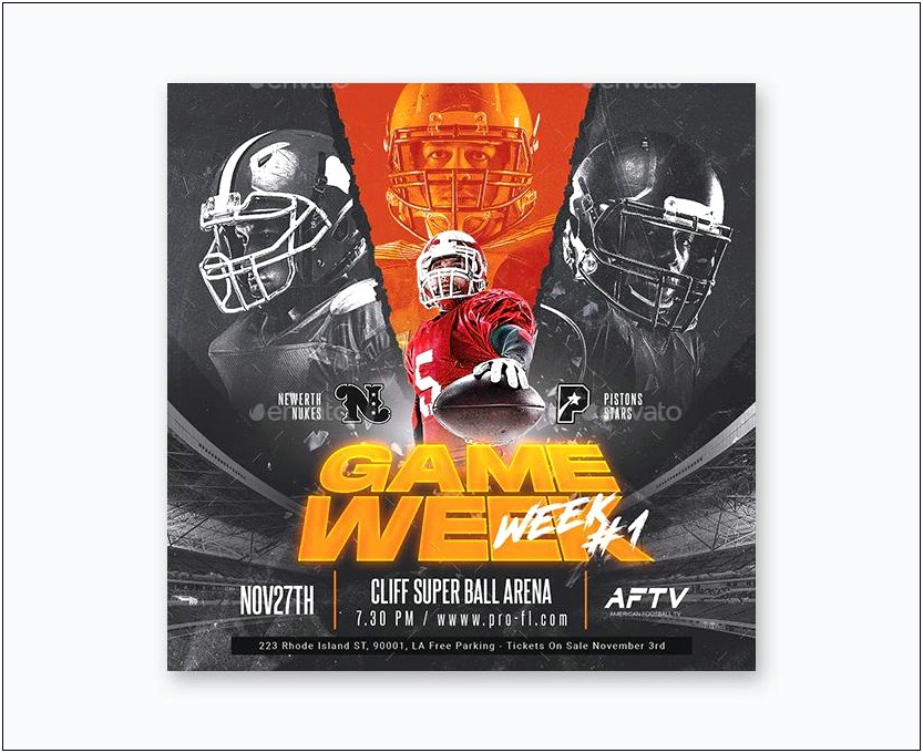 American Football Flyer Template Free Psd