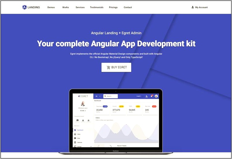 Angular Material Landing Page Template Free